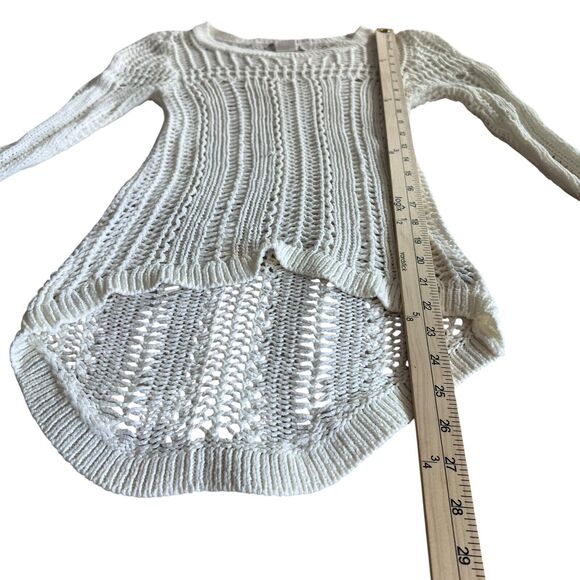 Billabong Designer Closet Open Knit Sweater Women Sz Small Cream Long Sleeve Net - Picture 8 of 11